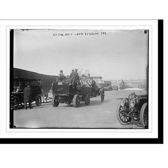 Historic Print, N.Y. Fire Department. Auto Extension Pipe, 18" x 24"