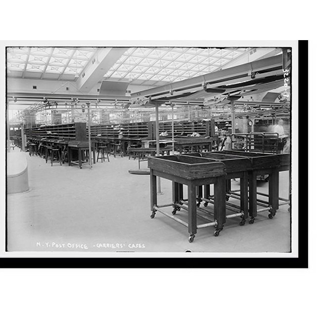 Historic Print, N.Y. Post Office . Carriers' Cases, 16" x 20"