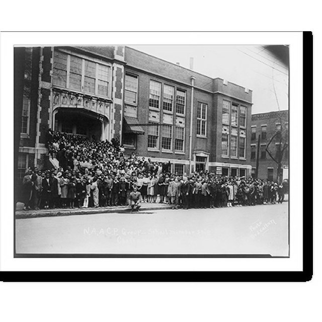 Historic Print, [NAACP Youth Council members outside school in