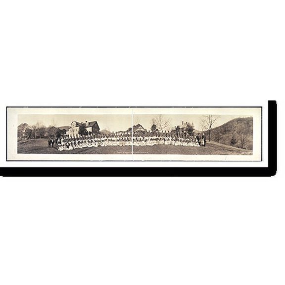 Historic Print, NC 1909 Indian School Cherokee PHOTO, Width 11" x Length 49"