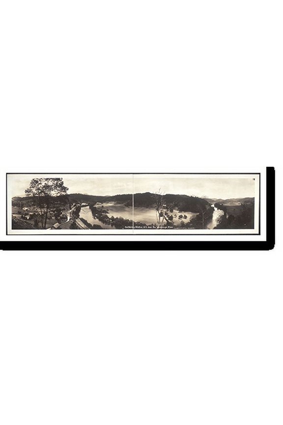 Historic Print, NC 1913 Whittier and Tuckasegee River PHOTO, Width 7" x Length 36"