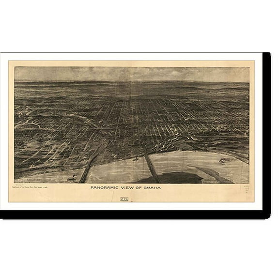 Historic Print, NE Omaha 1906 MAP, 16" x 20"