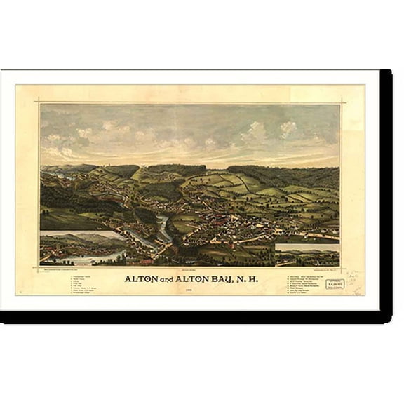 Historic Print, NH Alton 1888 MAP, 16" x 20"