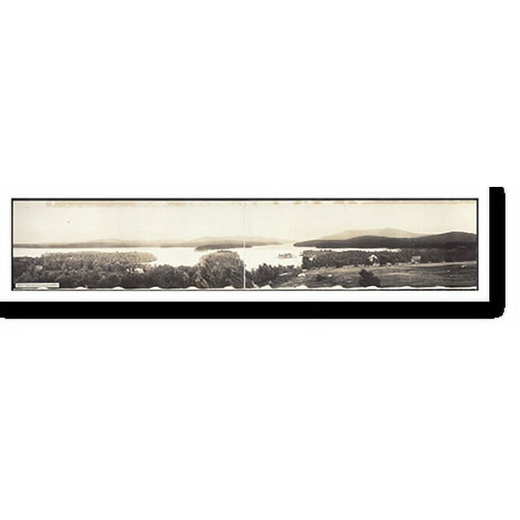 Historic Print, NH Lake Sunapee from Burkehaven 1908 PHOTO, Width 7" x Length 36"