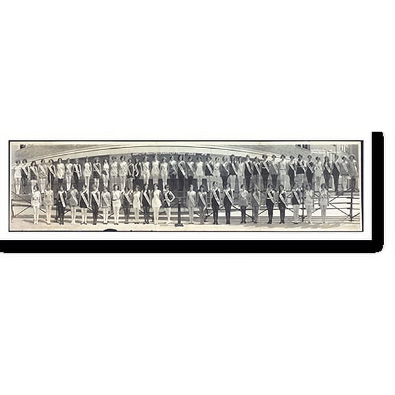 Historic Print, NJ 1925 Atlantic City Pageant PHOTO, Width 11" x Length 49"