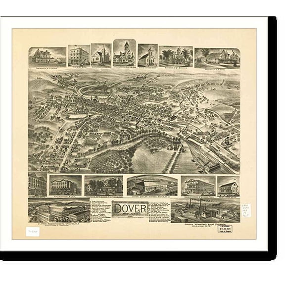 Historic Print, NJ Dover 1903 MAP, 18" x 24"