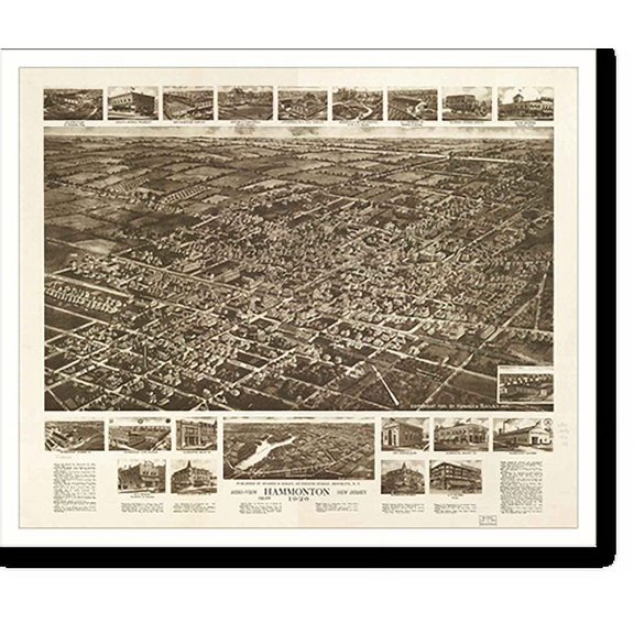 Historic Print, NJ Hammonton 1926 MAP, 18" x 24"