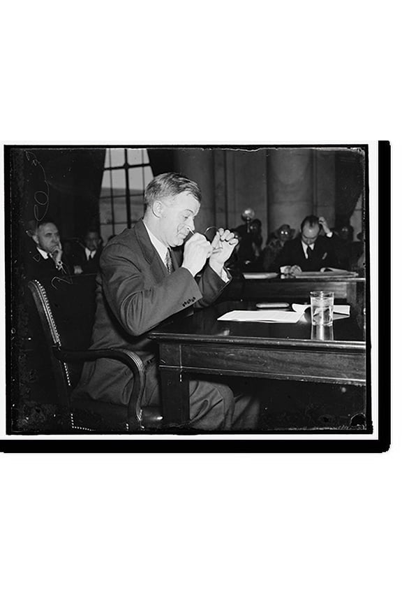 Historic Print, NLRB heads defends agency before senate committee. Washington, D.C., Feb. 3. Defending the National Labor Relations Board today before the senate judiciary committee, Ch…16" x 20"