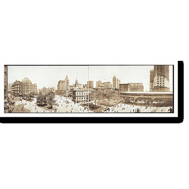 Historic Print, NY 1911 Park Row City Hall Park NYC,, 16" x 20