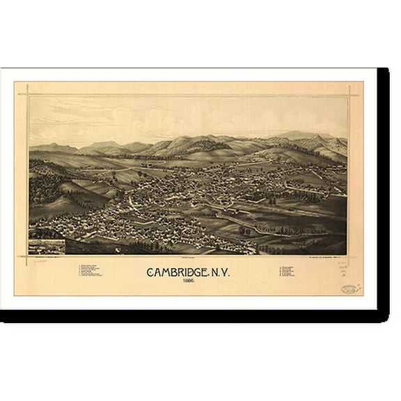 Historic Print, NY Cambridge 1886 MAP, 16" x 20"