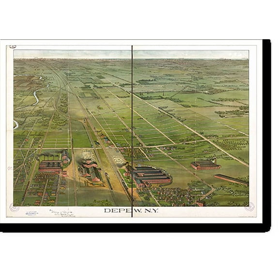 Historic Print, NY Depew 1898 MAP, 18" x 24"