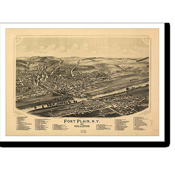 Historic Print, NY Fort Plain 1891 MAP, 18" x 24"