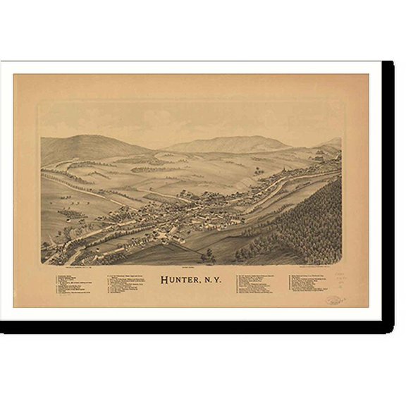 Historic Print, NY Hunter 1890 MAP, 18" x 24"