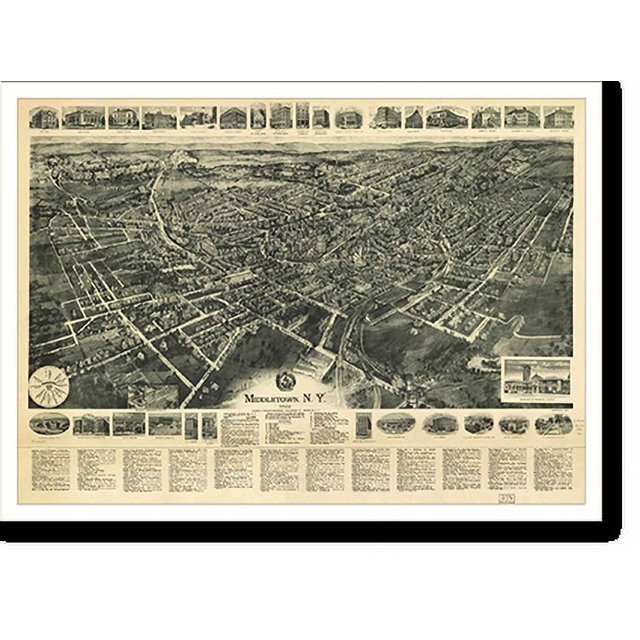 Historic Print, NY Middletown 1922 MAP, 16" x 20"