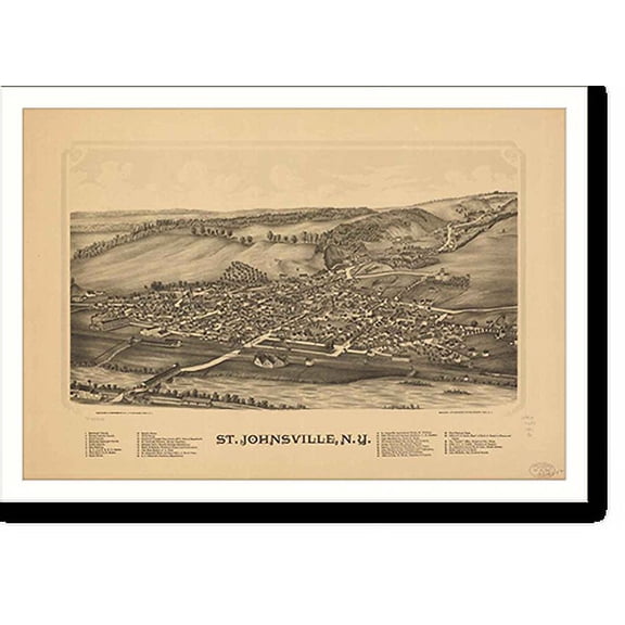 Historic Print, NY St. Johnsville 1890 MAP, 16" x 20"