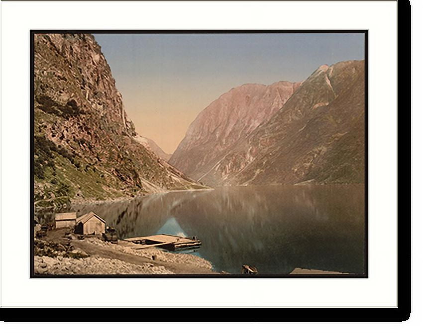 Historic Print, Naerofjord from Gudvangen Sognefjord Norway, 16" x 20