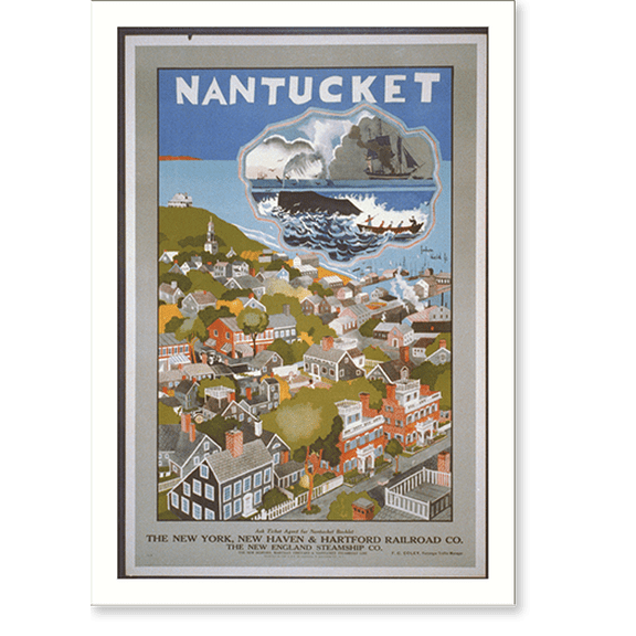 Historic Print, Nantucket: The New York, New Haven & Hartford Railroad Co..John Held Jr., 18" x 24"