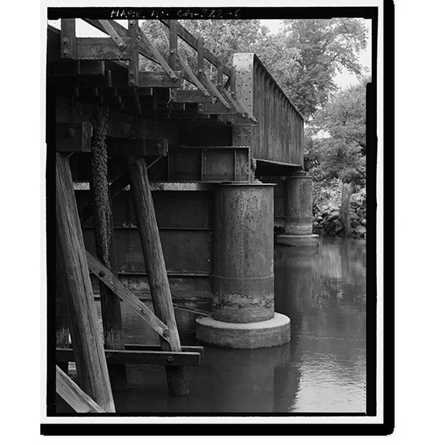 Historic Print, Napa River Railroad Bridge, Spanning Napa River, east