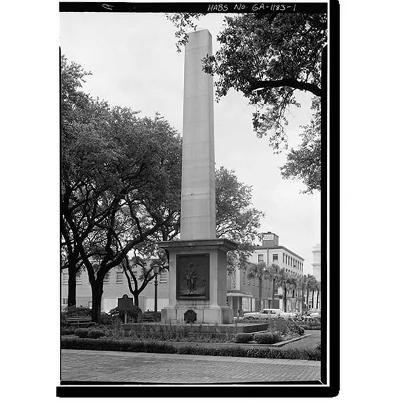 Historic Print, Nathanael Greene Monument, Johnson Square, Savannah, Chatham County, GA, 16" x 20"