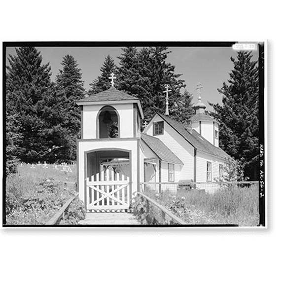 Historic Print, Nativity of Our Lord Russian Orthodox Church, Spruce Island, Ouzinkie, Kodiak Island Borough, AK - 2, 16" x 20"