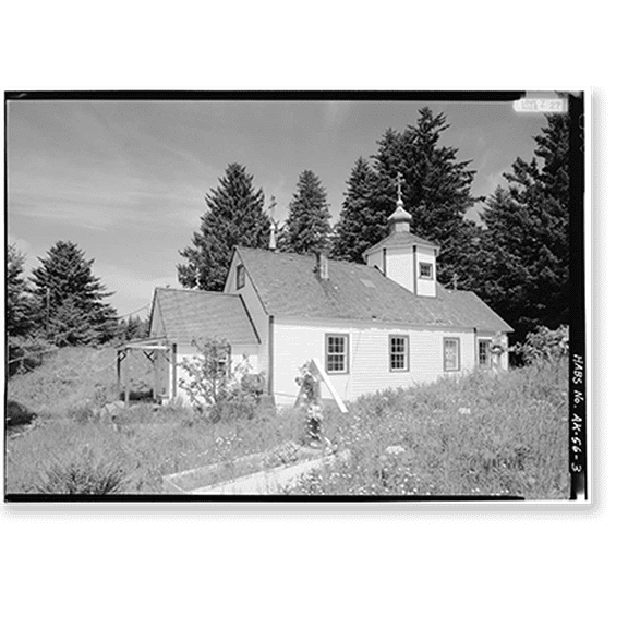 Historic Print, Nativity of Our Lord Russian Orthodox Church, Spruce Island, Ouzinkie, Kodiak Island Borough, AK - 3, 16" x 20"