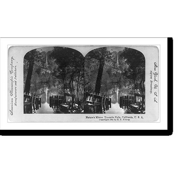 Historic Print, Nature's Mirror, Yosemite Falls, California, 16" x 20"