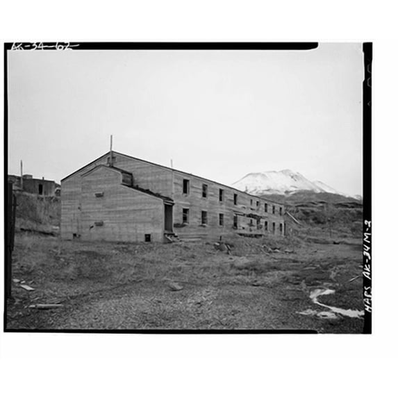 Historic Print, Naval Operating Base Dutch Harbor & Fort Mears, Civilian Contractor`s Barracks, Unalaska, Aleutian Islands, AK - 2, 16" x 20"