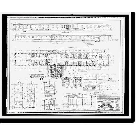Historic Print, Naval Ordnance Test Station Inyokern, Dispensary, Main Site, Lauritsen Road at McIntyre Street, Ridgecrest vicinity, Kern County, CA - 5, 18" x 24"