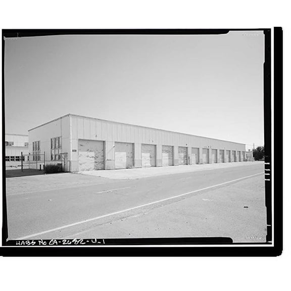 Historic Print, Naval Supply Annex Stockton, Automotive Repair Shop, Northwest corner of McCloy Avenue & Ellsberg Drive, Stockton, San Joaquin County, CA, 16" x 20"