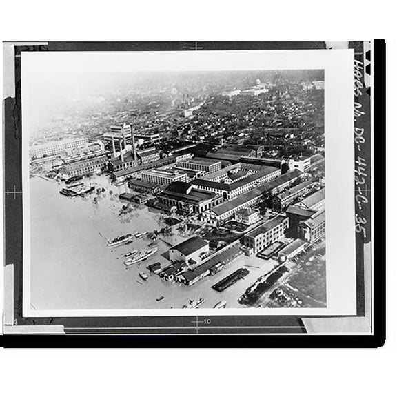 Historic Print, Navy Yard, Ordnance Building, Intersection of Paulding & Kennon Streets, Washington, District of Columbia, DC - 35, 16" x 20"