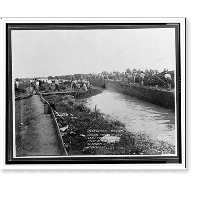 Historic Print, Near Geismar showing portion of new levee