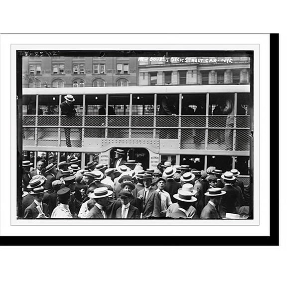 Historic Print, New Double-deck Streetcar - N.Y., 18" x 24"