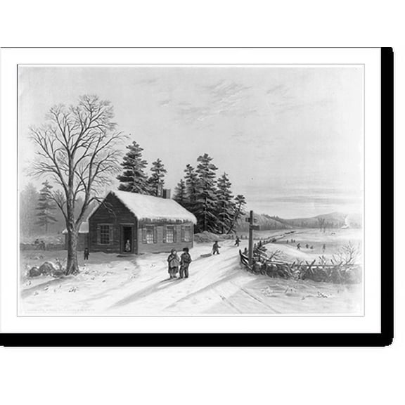 Historic Print, New England school-house, 18" x 24"