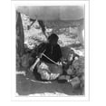 Historic Print, New Mexico Navaho woman spinning, 16" x 20"