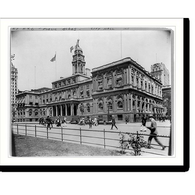 Historic Print, New York (City) City Hall Front view, 16" x 20