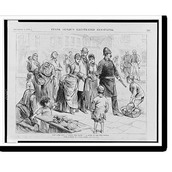 Historic Print, New York City - Doing the slums" - A scene in the Five Points.from a sketch by a staff artist.", 16" x 20"