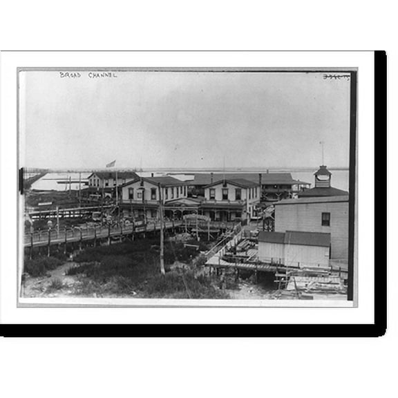 Historic Print, [New York City - Jamaica Bay housing boom, 1915]: Broad Channel Island; connected with mainland by causeway seen in far background, 18" x 24"