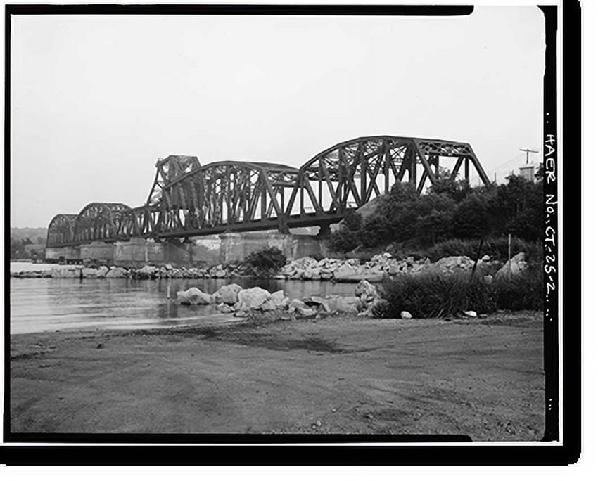 Historic Print, New York, New Haven & Hartford Railroad, Groton Bridge