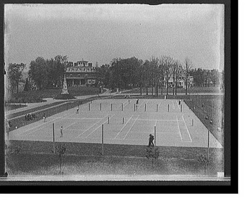 Historic Print, [New York, N.Y., University tennis courts], 16" x 20