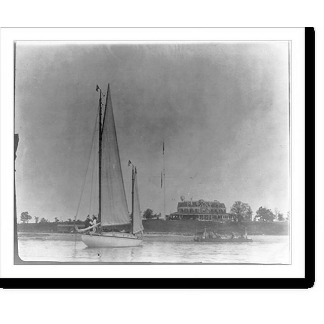 Historic Print, [New York Oyster Bay, Long Island Yacht Club looking