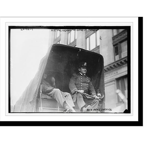 Historic Print, New York Policeman on Express wagon, 16" x 20"