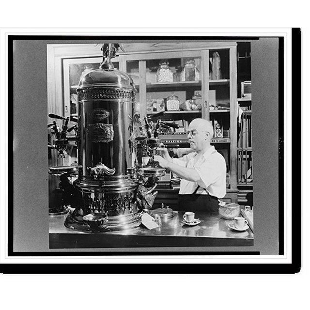 Historic Print, New York, New York. ItalianAmerican cafe espresso shop
