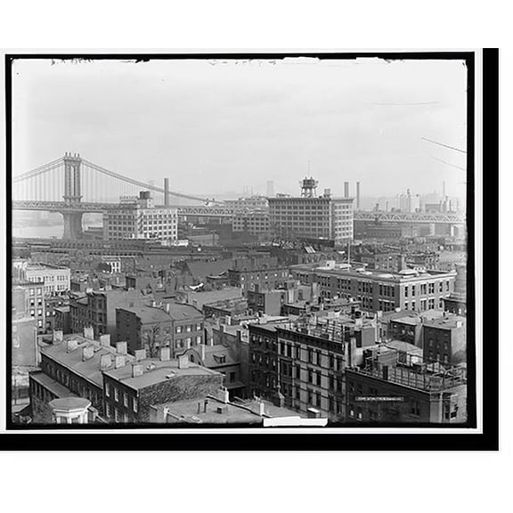Historic Print, New York sky line from Brooklyn, 18" x 24"