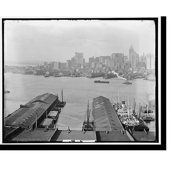 Historic Print, New York sky line from Brooklyn - 5, 18" x 24"