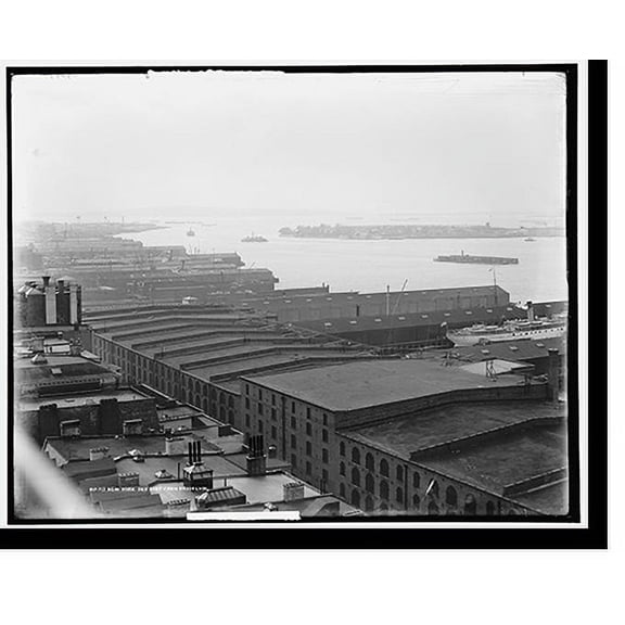 Historic Print, New York sky line from Brooklyn - 7, 18" x 24"
