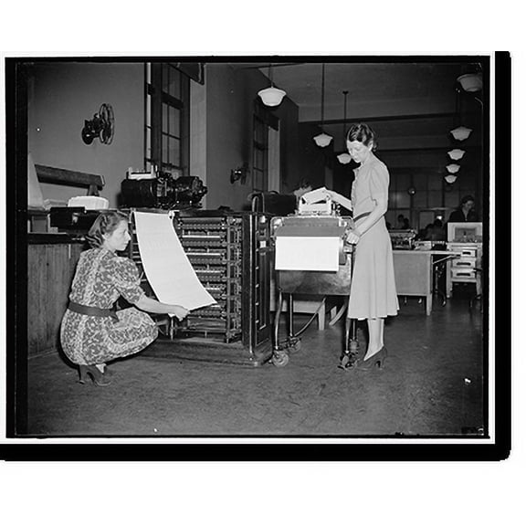 Historic Print, New machine to speed up statistics of census of 1940. Washington, D.C., Dec. 2., 18" x 24"