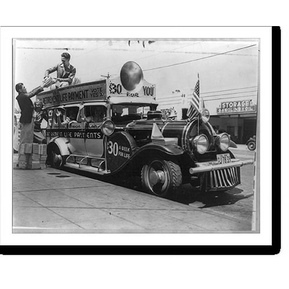 Historic Print, New pension plan sweeps California, 18" x 24"