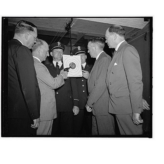 Historic Print, New target range for Treasury. Washington, D.C., June 10. Secret Service men and other Treasury Department marksmen now have their own pistol range. Just completed in th…16" x 20"
