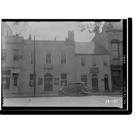 Historic Print, Newspaper Office, 19 East Bay Street, Savannah, Chatham County, GA, 18" x 24"