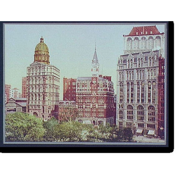 Historic Print, Newspaper Row, New York City, 18" x 24"